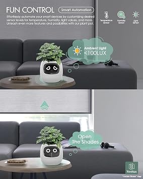 Smart Planter,Intelligent Flower Pot, Plant Pet Robot, Facial Expression Flower Pot, Desktop Planting Machine,USB Charging Smart Flowerpot,E [Energy Class A]