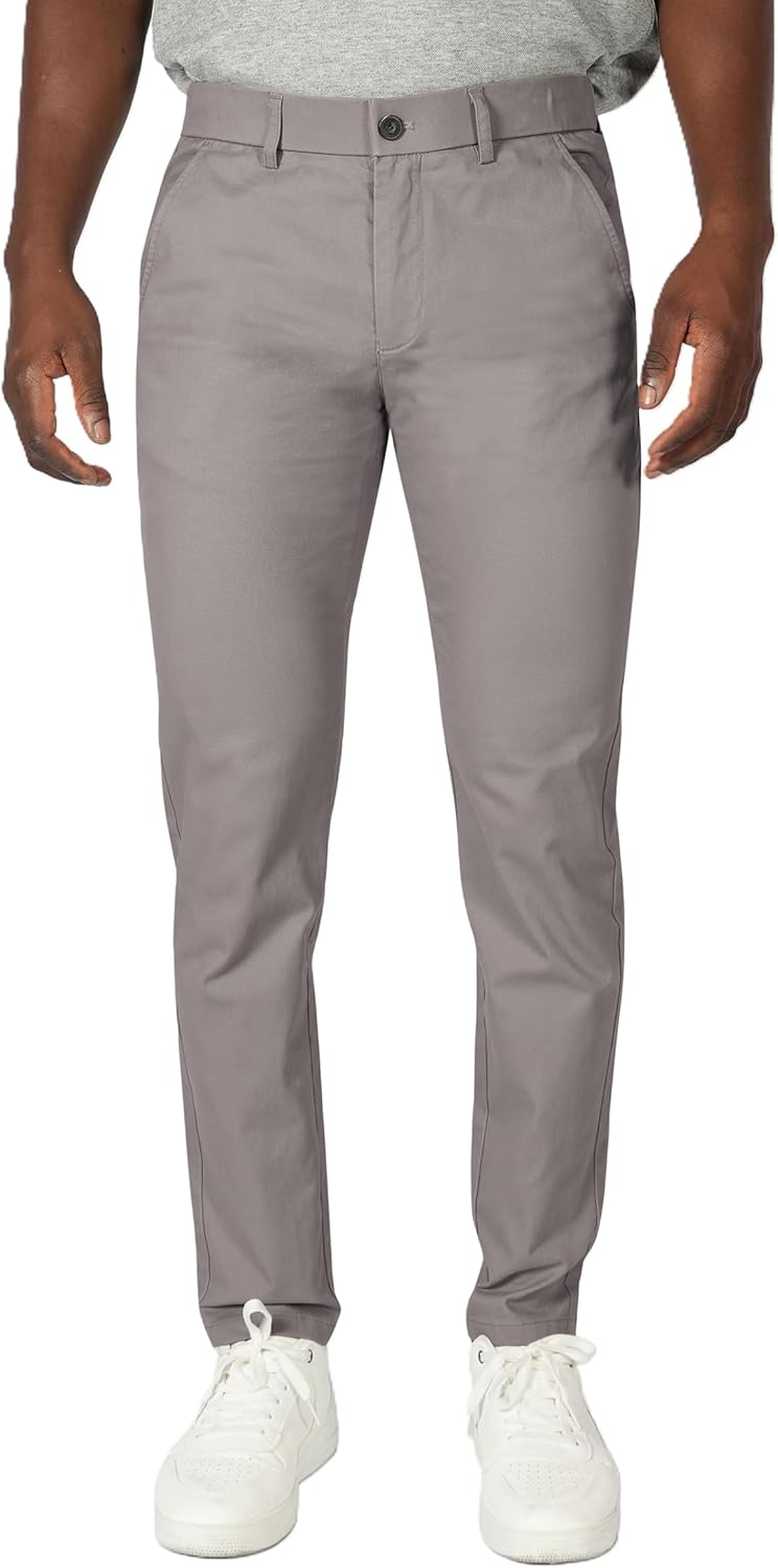 Plaid&Plain Men's Skinny Stretchy Khaki Pants Colored Pants Slim Fit Slacks Tapered Trousers - Image 6