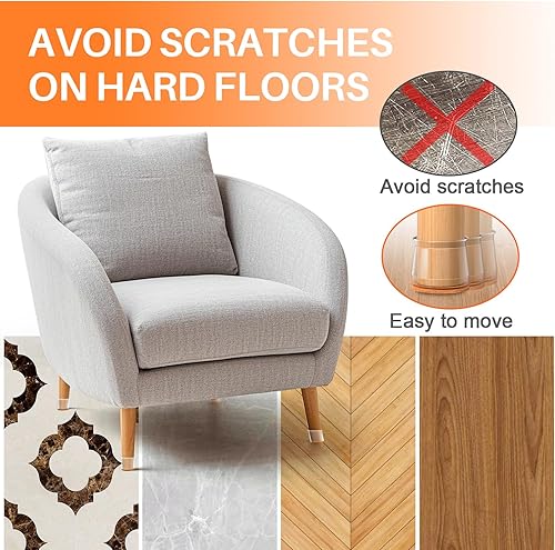 Miniatura 13 de 24 protectores de suelo para patas de silla, almohadillas de fieltro para muebles, fundas de silicona para sillas, protectores de patas de silla
