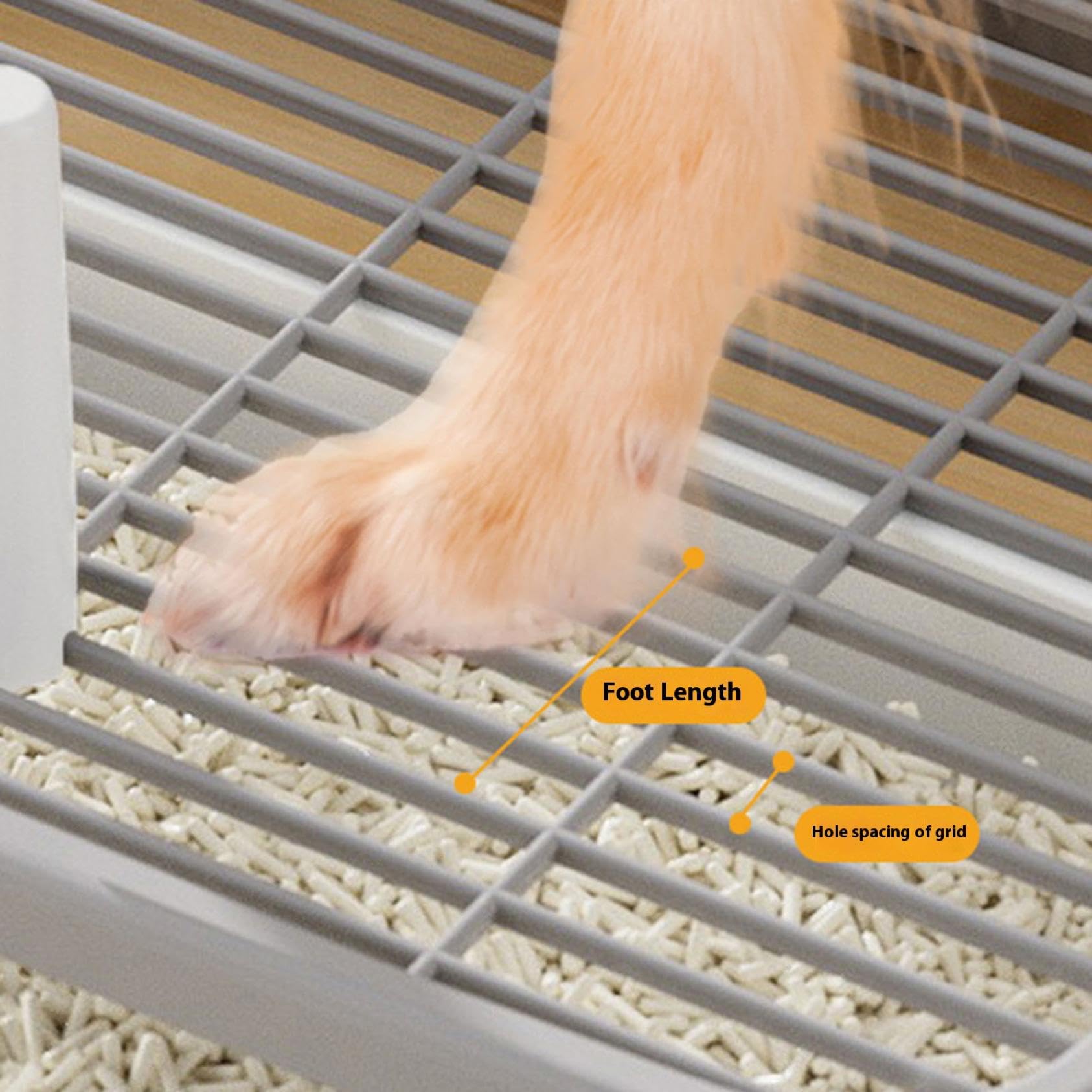 Bac de toilette pour chien avec protection anti-éclaboussures, plateau d'apprentissage pour chiots petite et moyenne taille (gris)