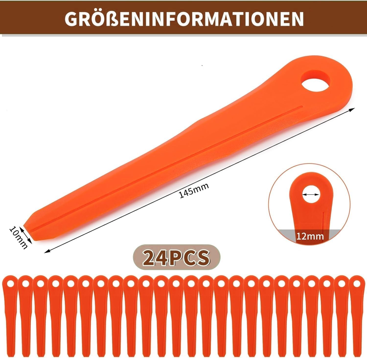 24 coltelli in plastica per Stihl Polycut 6-2, 6-3, 7-3, 28-2, 48-2, 40020071000, lama di ricambio per tagliaerba