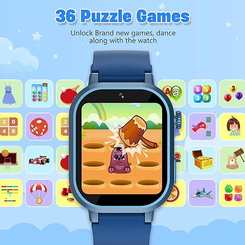 Miniatura 3 de Reloj inteligente impermeable para niños de 3 a 12 años con 39 juegos, pantalla táctil HD, reproductor de música, cámara de video, podómetro,
