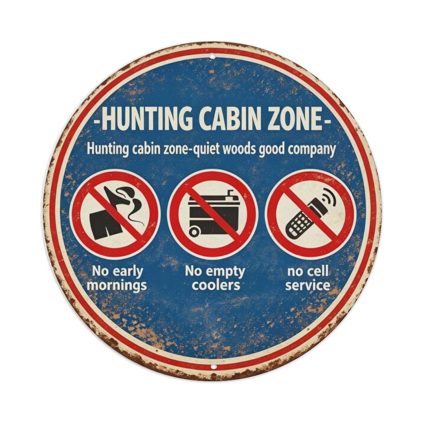 Hunting Cabin Zone Metal Tin Sign Plaque