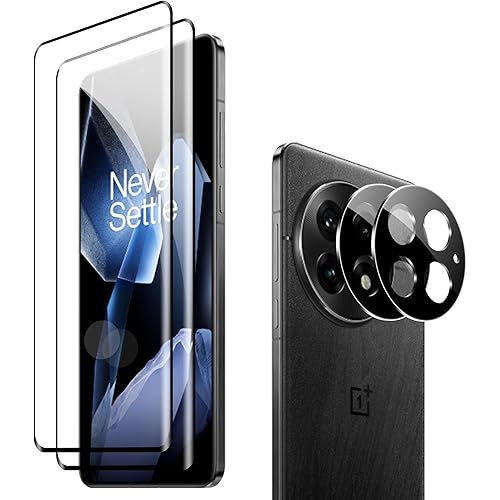for OnePlus 13 Screen Protector with Camera Lens Protector, 9H Hardness Anti-Scratch 3D Tempered Glass flim, Case Friendly,Anti-Scratch (2+2 PACK)