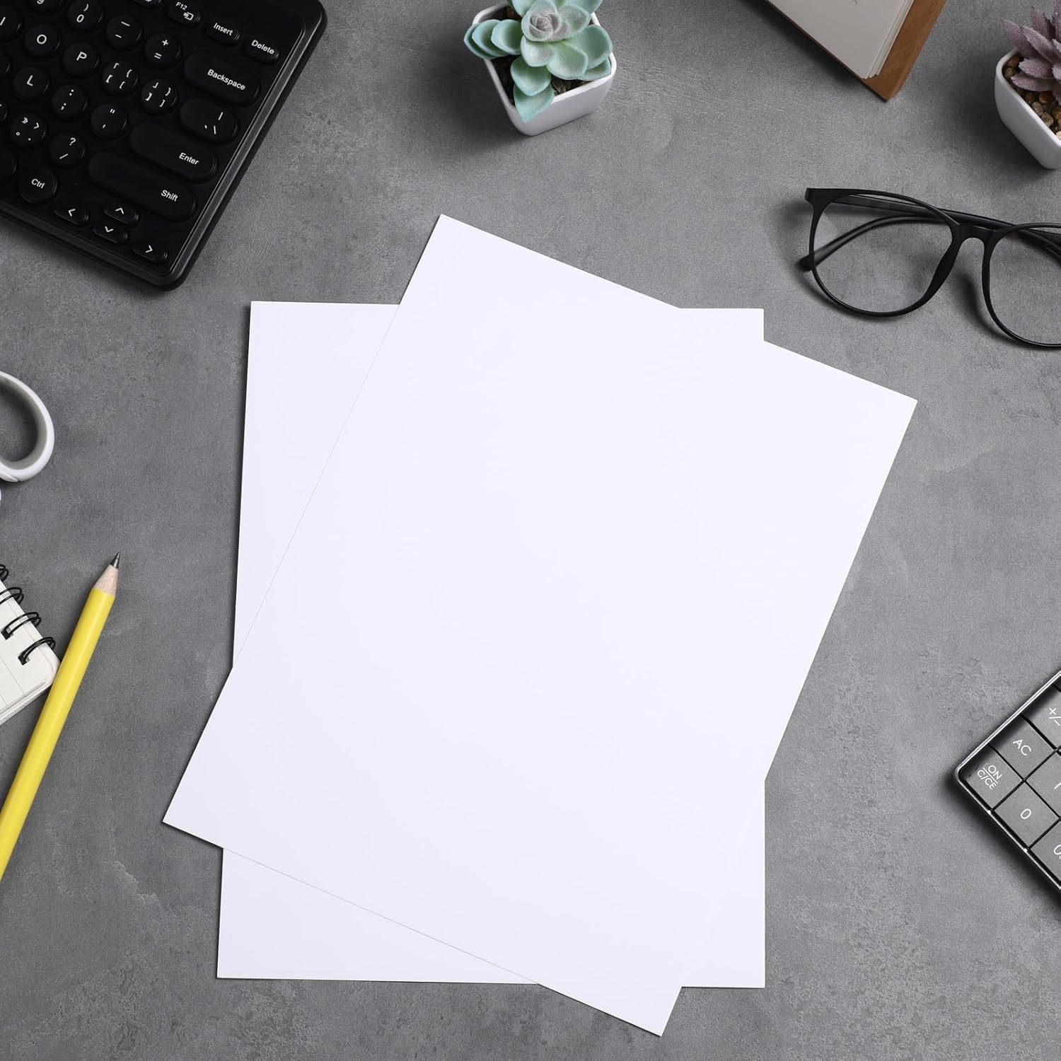 Patelai 150 Pcs Double Sided Semi Gloss Cardstock Paper 8.5 x 11'' Heavyweight White Thick Paper for Laser Printer Printing Semi Gloss Cardstock DIY Printer Paper 80lb Cover Stock Paper