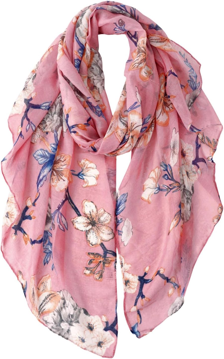 GERINLY Lightweight Scarves Fashion Print Cotton Feel Scarf for Women Shawl