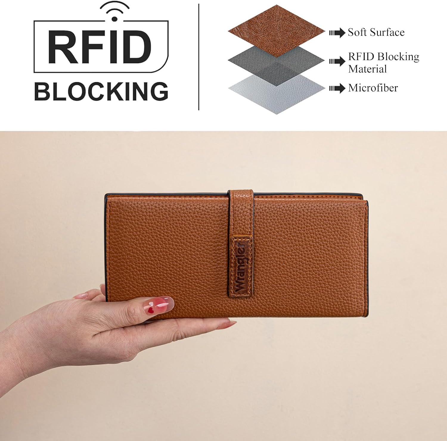 Montana West X Wrangler Wallets Women RFID Blocking Bifold Wallets, Card Cases & Money Organizers Clutch Wallet - Image 3