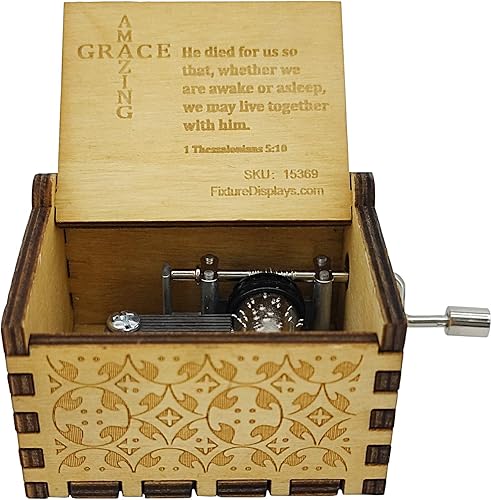 Miniatura 6 de FixtureDisplays Caja de música  Amazing Grace 3 38 x 2 X 1 58 pulgadas, himno cristiano, regalo para madre, padre, hija, hijo, hermano, hermanas,
