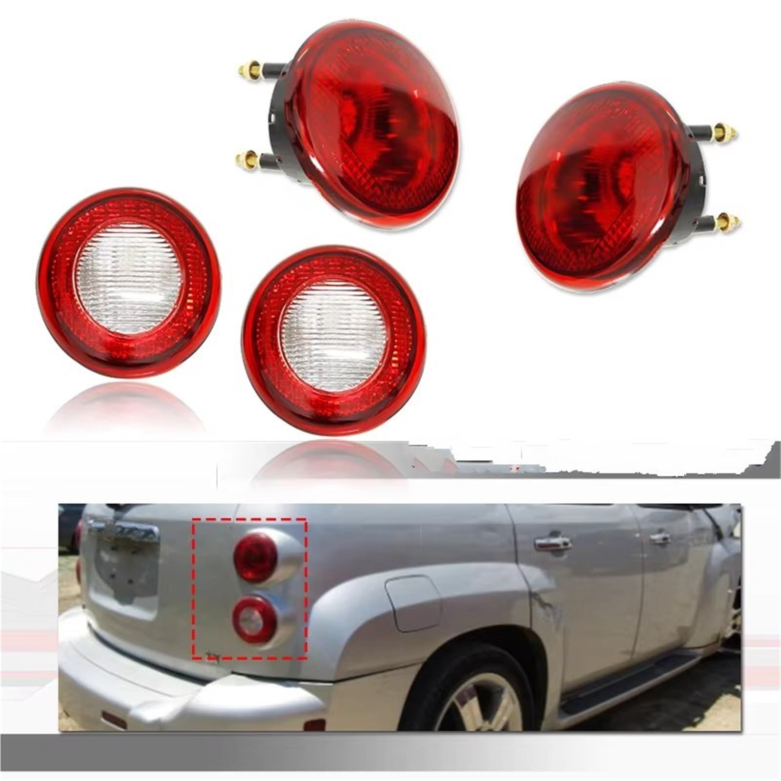 Piloto Traseros Led Kit Carcasas ABS para Luz Reversa Trasera Luz Trasera Superior para Chevy para HHR 2006-2009 2010 2011 Sin Bombilla Ni Casquillo Faro Trasero