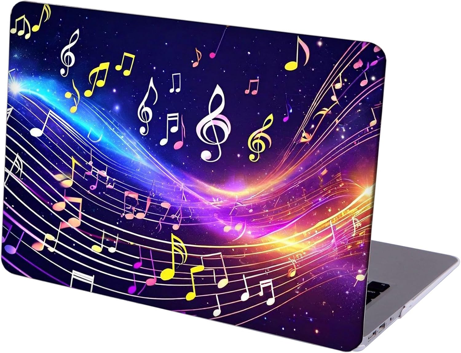 Compatible with MacBook Neo 13-inch, Hard Shell Case with Keyboard Cover and Screen Protector (A3404 A18 Pro chip, 2026 Release) - Neon Music Note MC21467