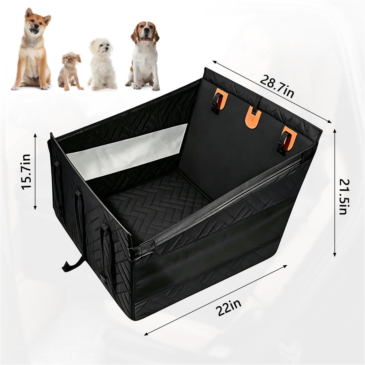 Asiento trasero para perros medianos y grandes, asiento de seguridad con correa de fijación