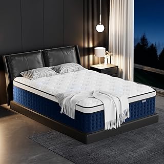 Queen Mattress, 14 Inch Hybrid Mattress Queen Size in a Box with Gel Memory Foam [New Version], Individually Pocket Coils Springs, Pressure Relief Motion Isolation, Edge Support, Medium Firm