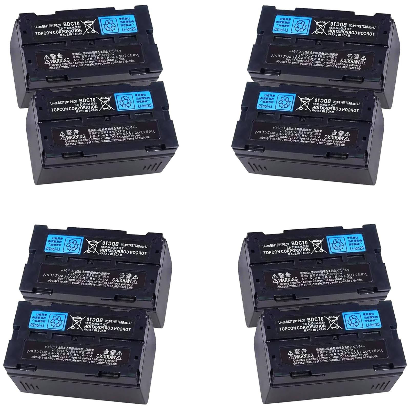 8 Pack 7 2V 5240mAh BDC70 AA Rechargeable Lithium Battery for Topcon Sokkia Total Stations GPS Station and