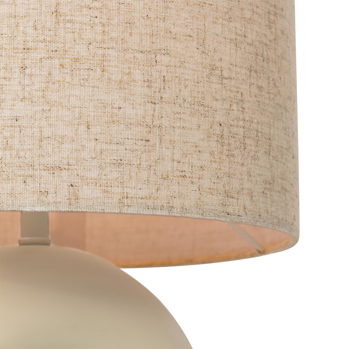 Qazqa Design Tischleuchte mit Schirm, Tischlampe - Lotti - Beige, max. 40W, Geeignet für LED, 59cm, Ideal als Flur, Küche lampe, Schlafzimmerlampe und Wohnzimmerlampe