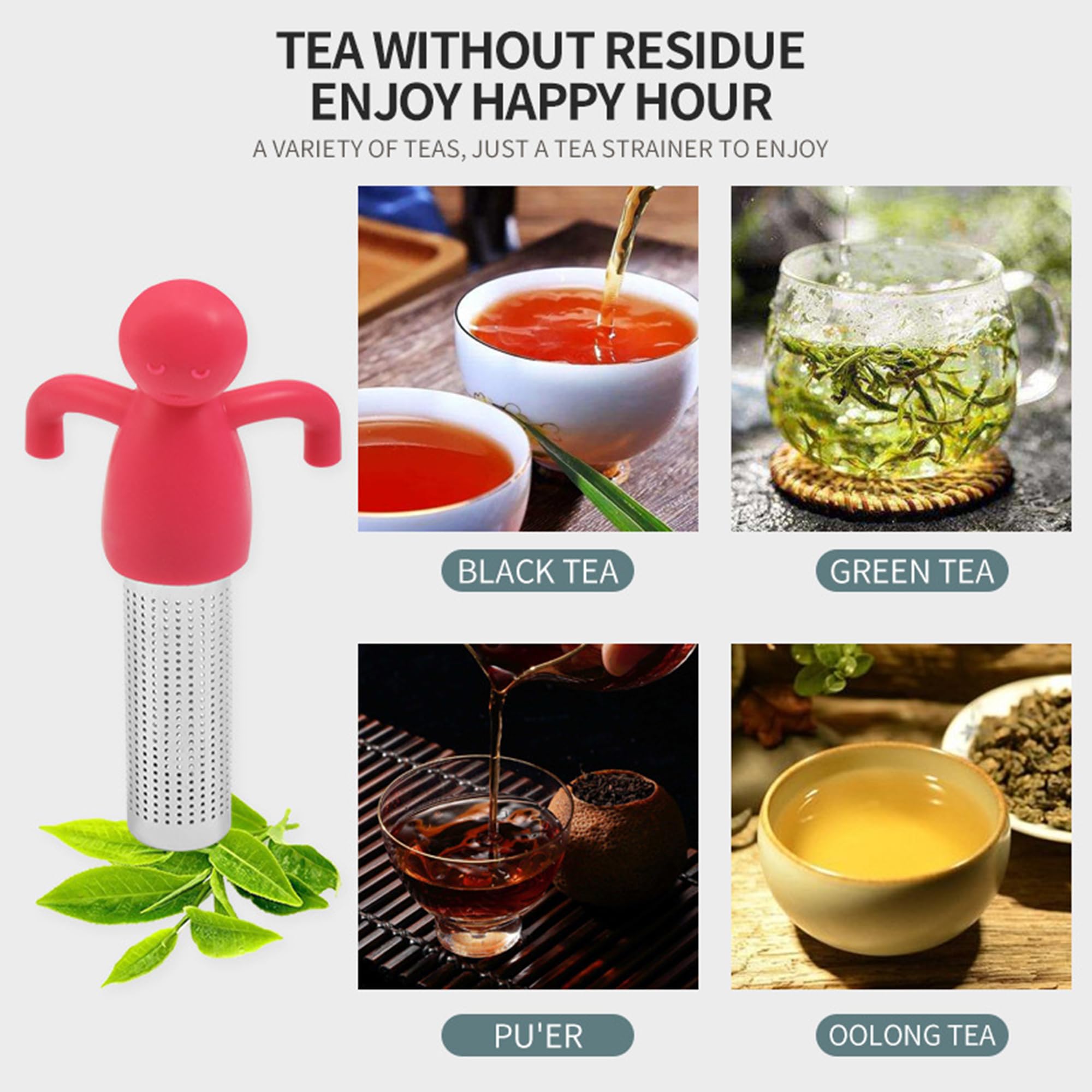 4 coladores de té para hojas sueltas té negro verde hierbas