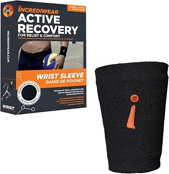 Incrediwear Wrist Sleeve Wrist Brace for Women and Men, Helps with Inflammation, Swelling & Joint Pain Relief, Wrist Support for Recovering from Injury & Surgery Black, S/M