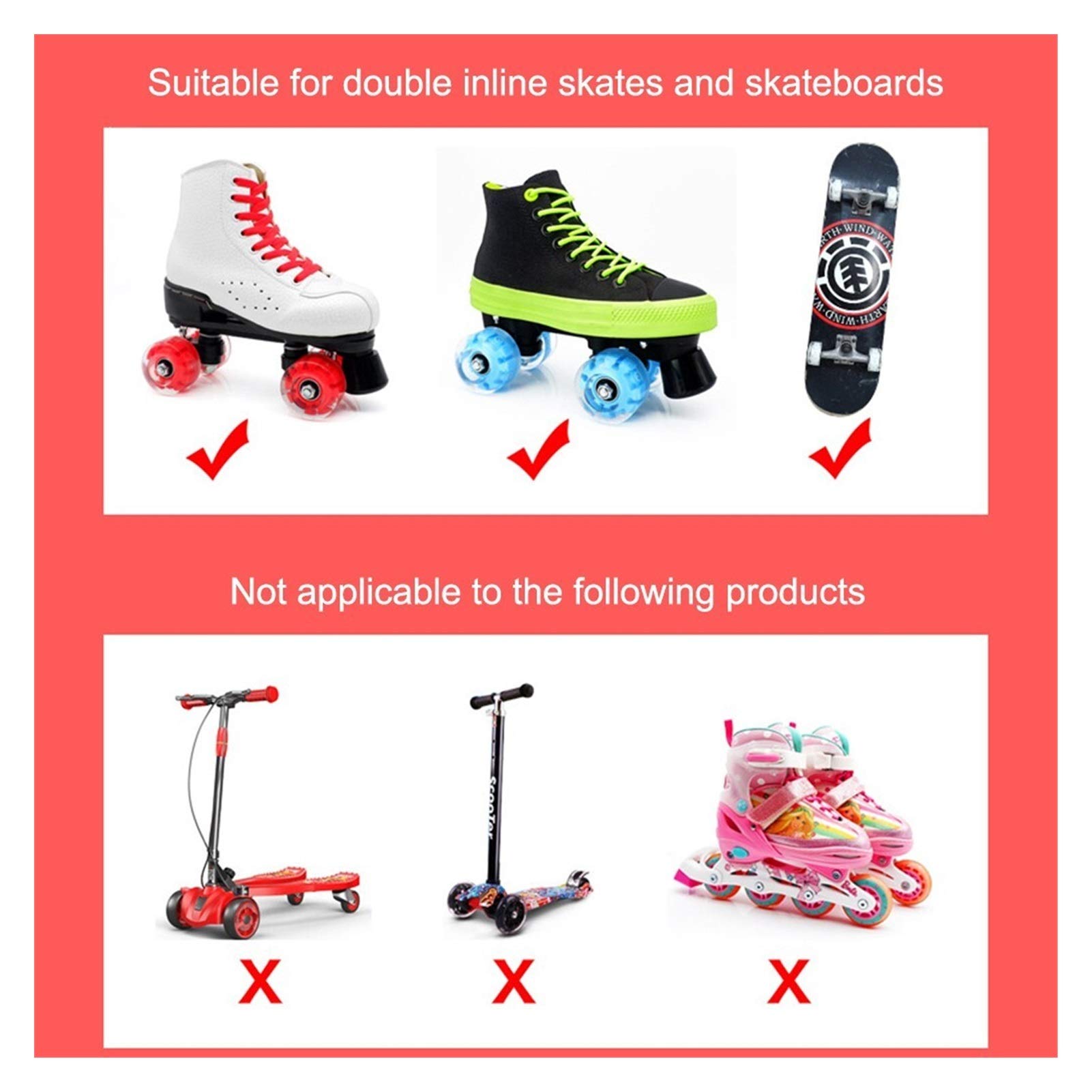 Ieron Roues LED Flash - 4 Roues 32x58 Mm, Dureté 82A, Avec Roulements 608RS, Pour Patins Quadruples Et Skateboard, Rouge/vert/bleu