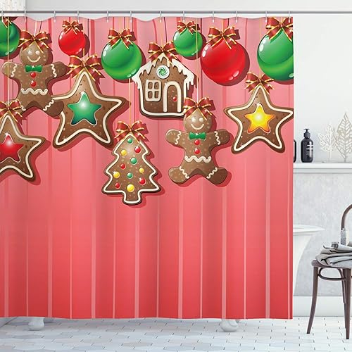 Miniatura 46 de Creative Bath cortina de regadera en tela impermeable con pintura en estéreo, de 72 x 72 pulgadas Verde Blanco Marrón,Verde Rojo Bronceado,Verde