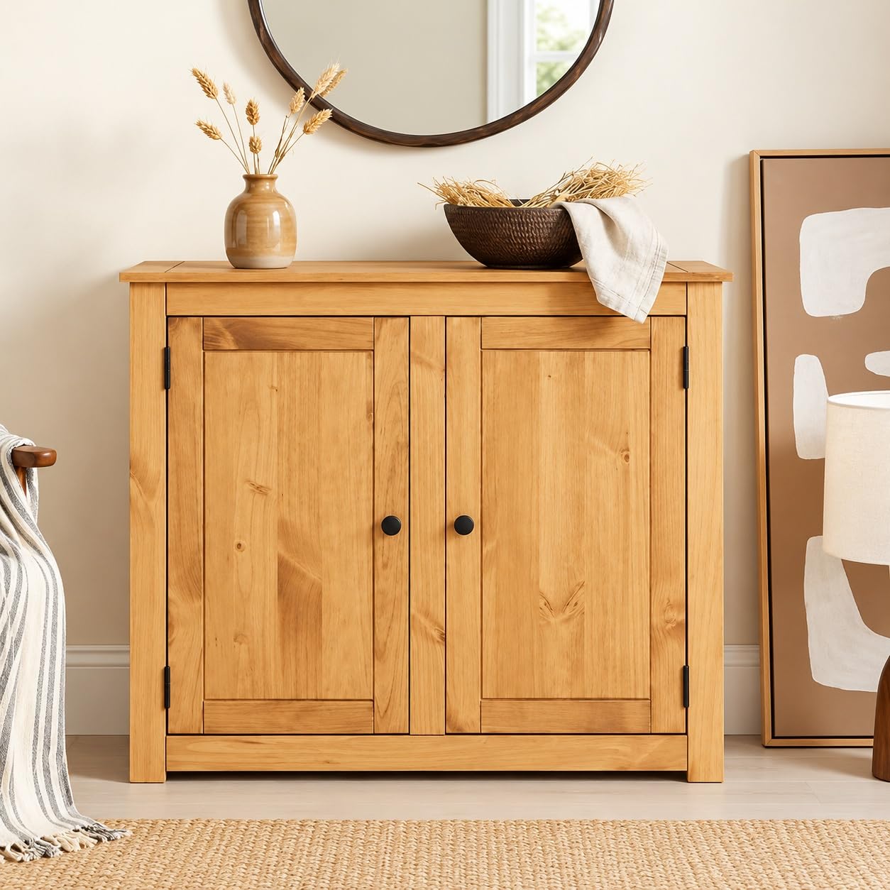 Mews Panama Sideboard Country 2 Door Cabinet Solid Pine Light Fiesta Wax