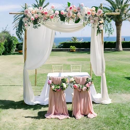 Miniatura 4 de The Yard - Tela de gasa transparente color marfil de 20 yardas y 60 pulgadas de ancho para telón de fondo de fiesta de boda