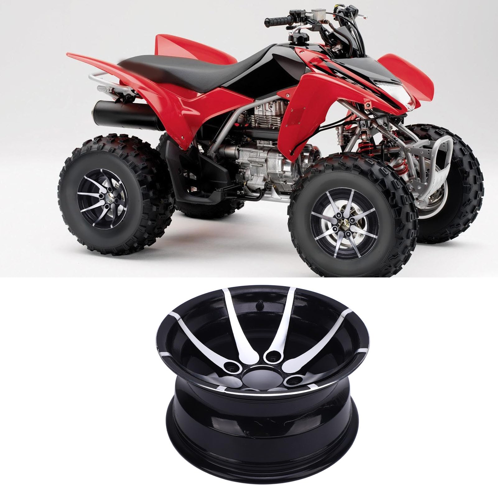 Aramox 12-calowa Felga ATV 25X8-12 Wymiana Stopu Aluminium Obręcz Koła Szosowego Używana do Wózków Gokartowych i Quadów