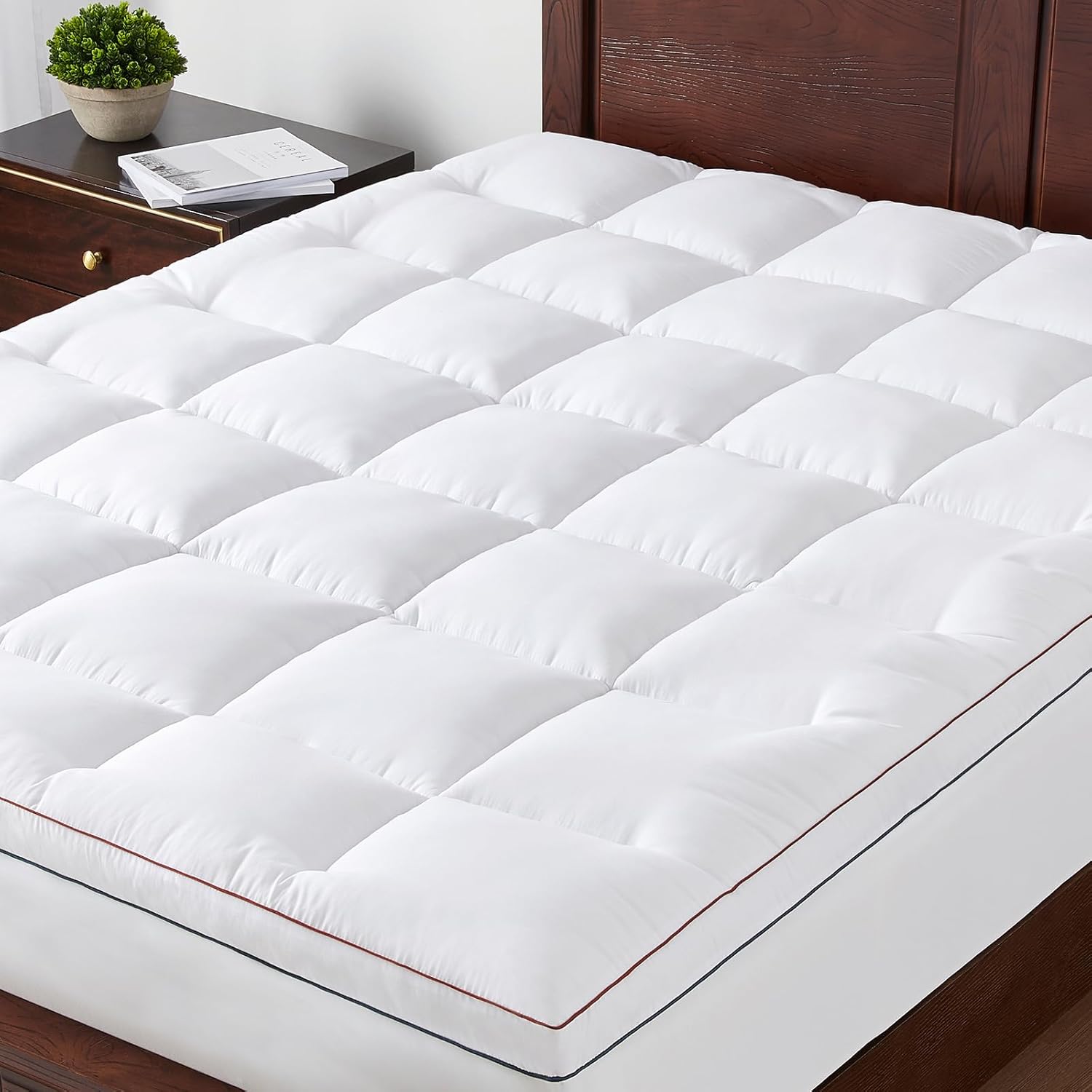 JKMAX Mattress Topper Light White Pillow Top Mattress