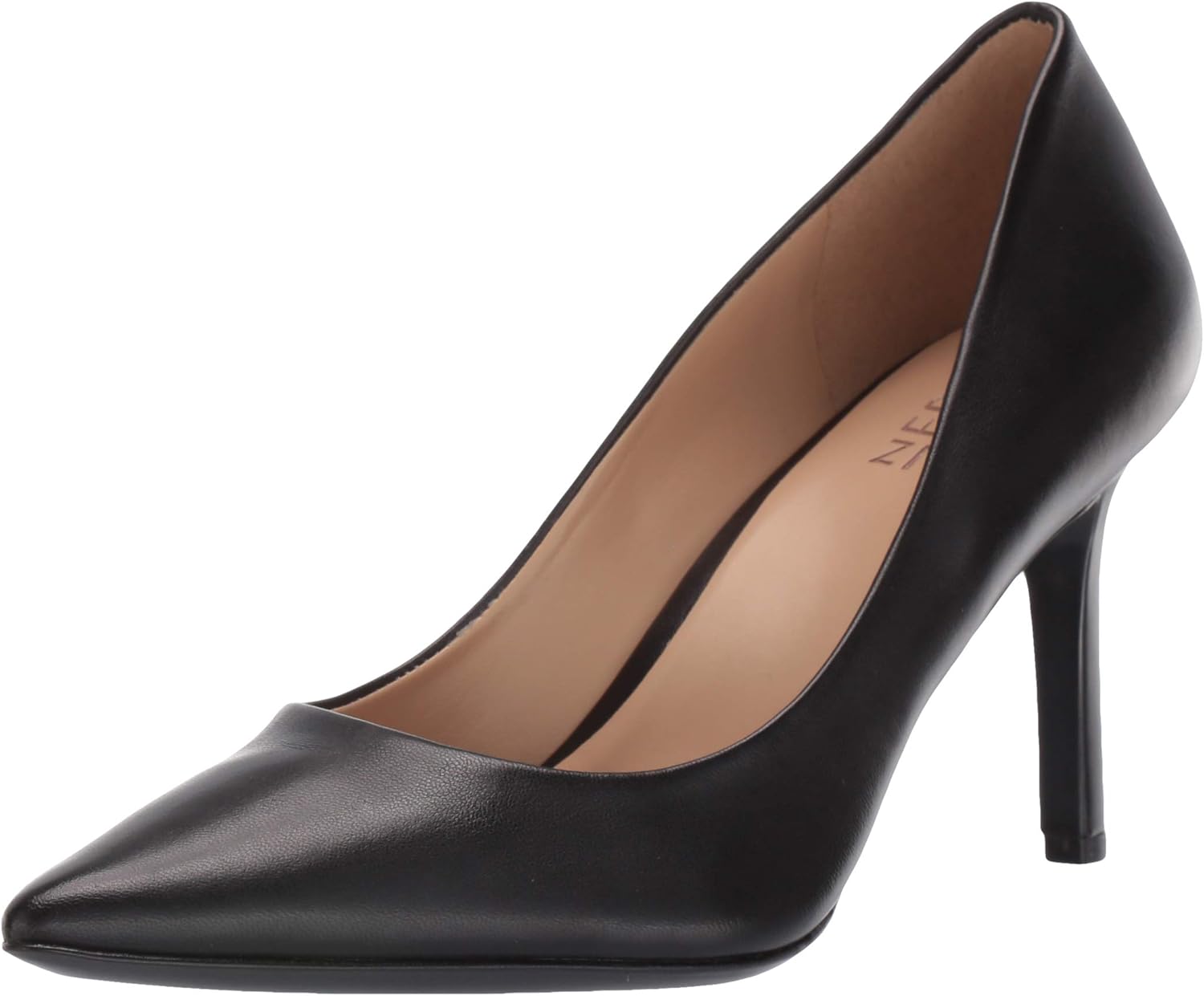 Naturalizer Womens Anna Pointed Toe High Heel Pumps,Black Leather,12