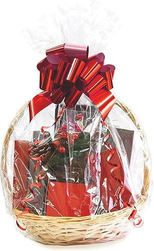 Morepack Bolsas de celofán grandes para el día de San Valentín para cesta de regalo, 30 x 30 pulgadas, bolsas transparentes de 20 unidades