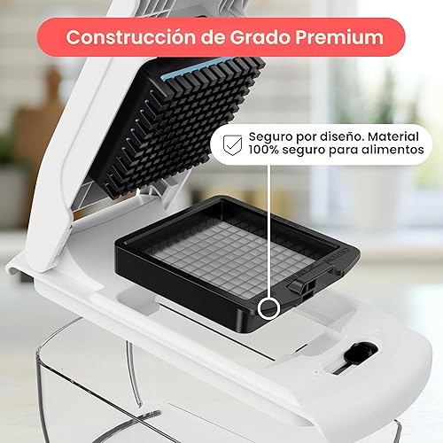 Vista 5 de Fullstar The Original Pro Chopper - Picador de verduras y espiralizador, picador de alimentos con recipiente, rebanador de frutas, utensilios