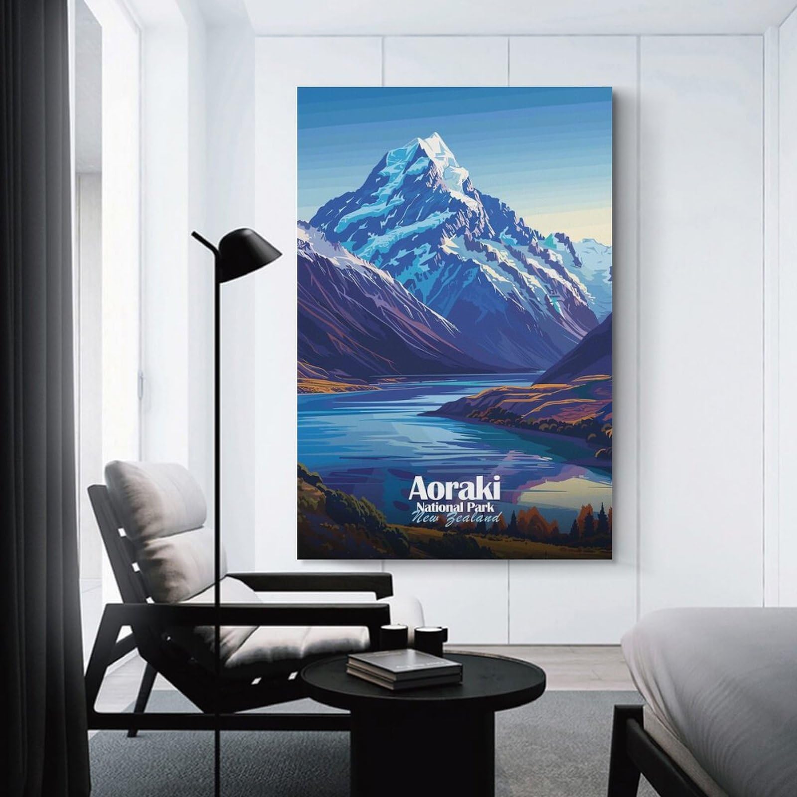 Junmoney Aoraki National Park, New Zealand Wall Picture Print, 20x30inch(50x75cm), for Flats, Guest Rooms Or Compact Rooms, Decorative Canvas Decor for Home Updates