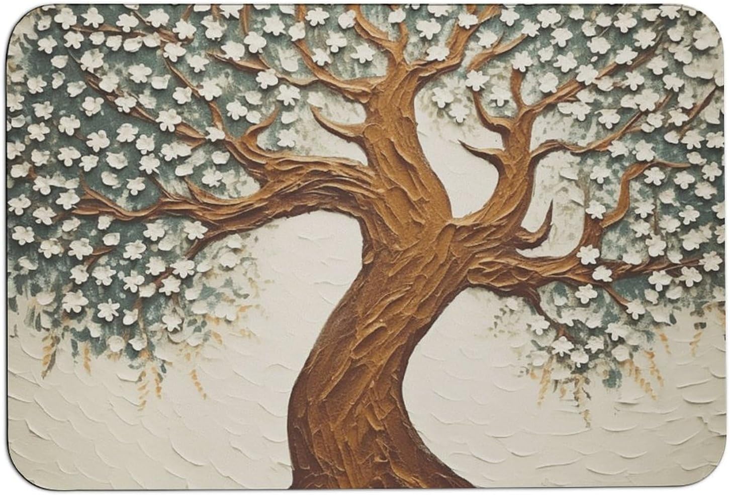 LFDSEPYM Badematte mit Baummotiv, schnelltrocknend, rutschfest