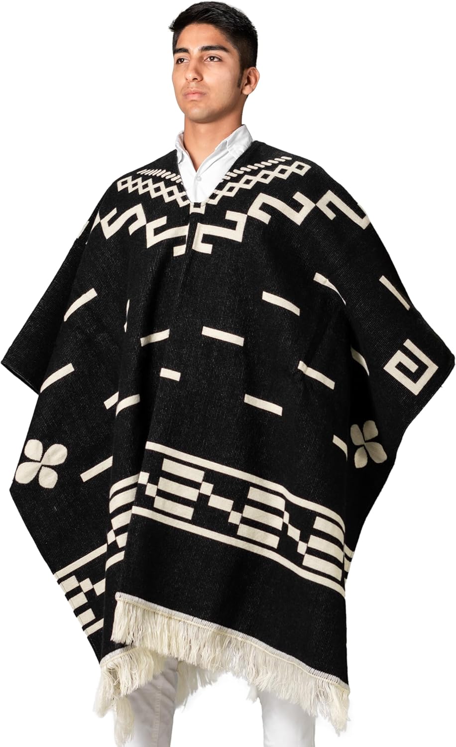 Alpaca Poncho Western Serape Clint Eastwood Style Handmade in Ecuador Unisex Thick Warm Wool
