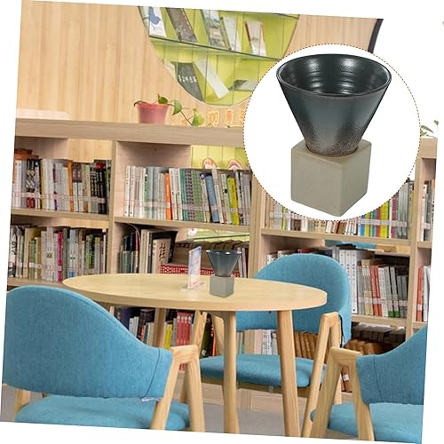 Miniatura 4 de STOBAZA 1 juego de tazas de café de cerámica vintage de tazas de agua únicas para café, té, leche con base para el hogar, cafetería, restaurante,