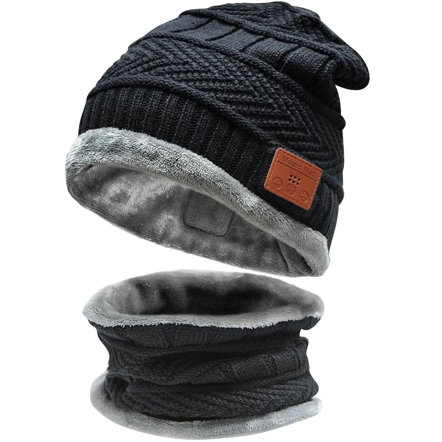 Regalo Uomo Donna Cappello Bluetooth Berretto Sci Regalo Natale Cappello Sportivi Uomo Musicale Bluetooth Lavorato a Maglia Berretto Cappello Invernali con Cuffie Stereo e Microfono Vivavoce