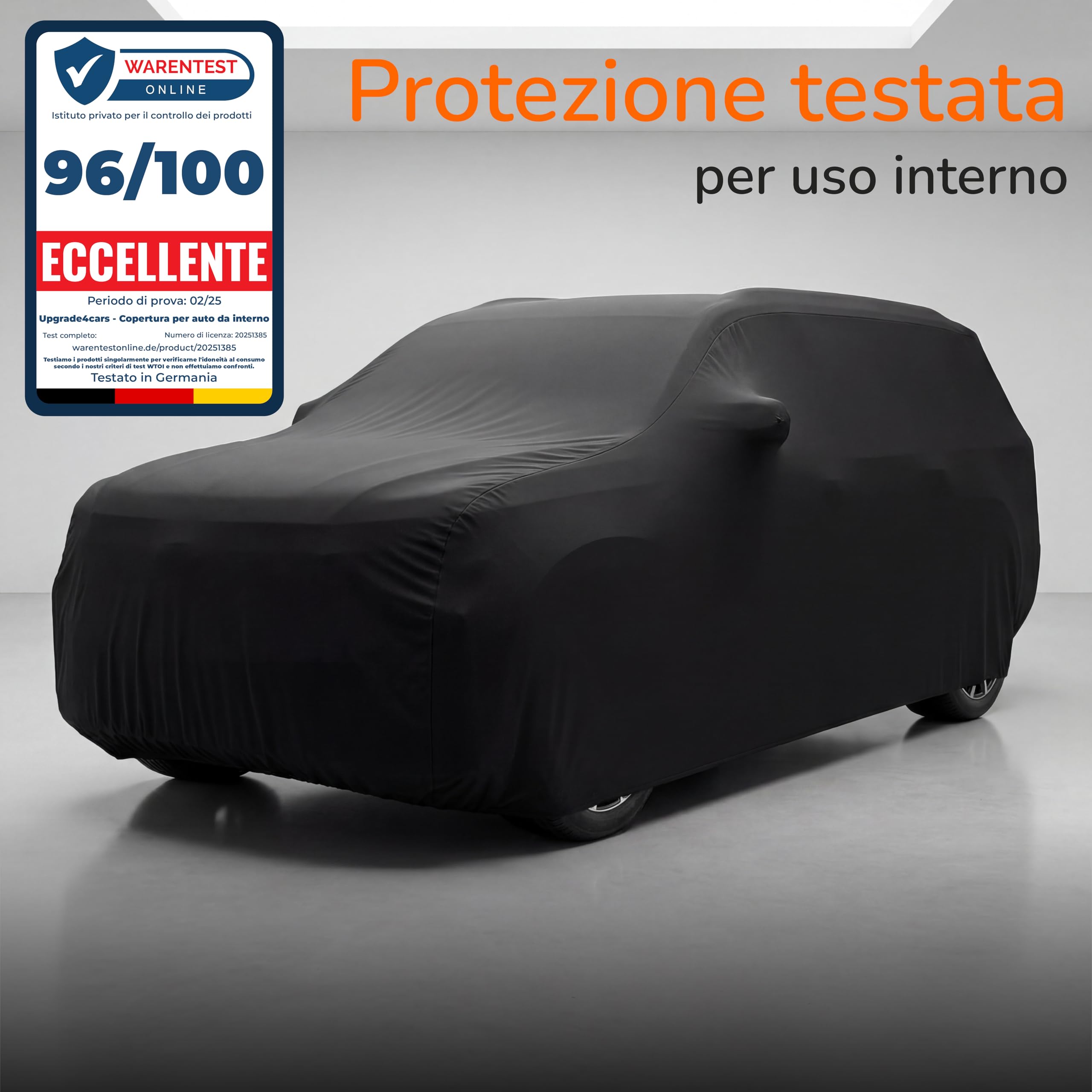 Upgrade4cars Telo Copriauto da Interno Elastico | Copertura Elasticizzato in Tessuto Nero | Dimensione SUV - M (450-480 cm)