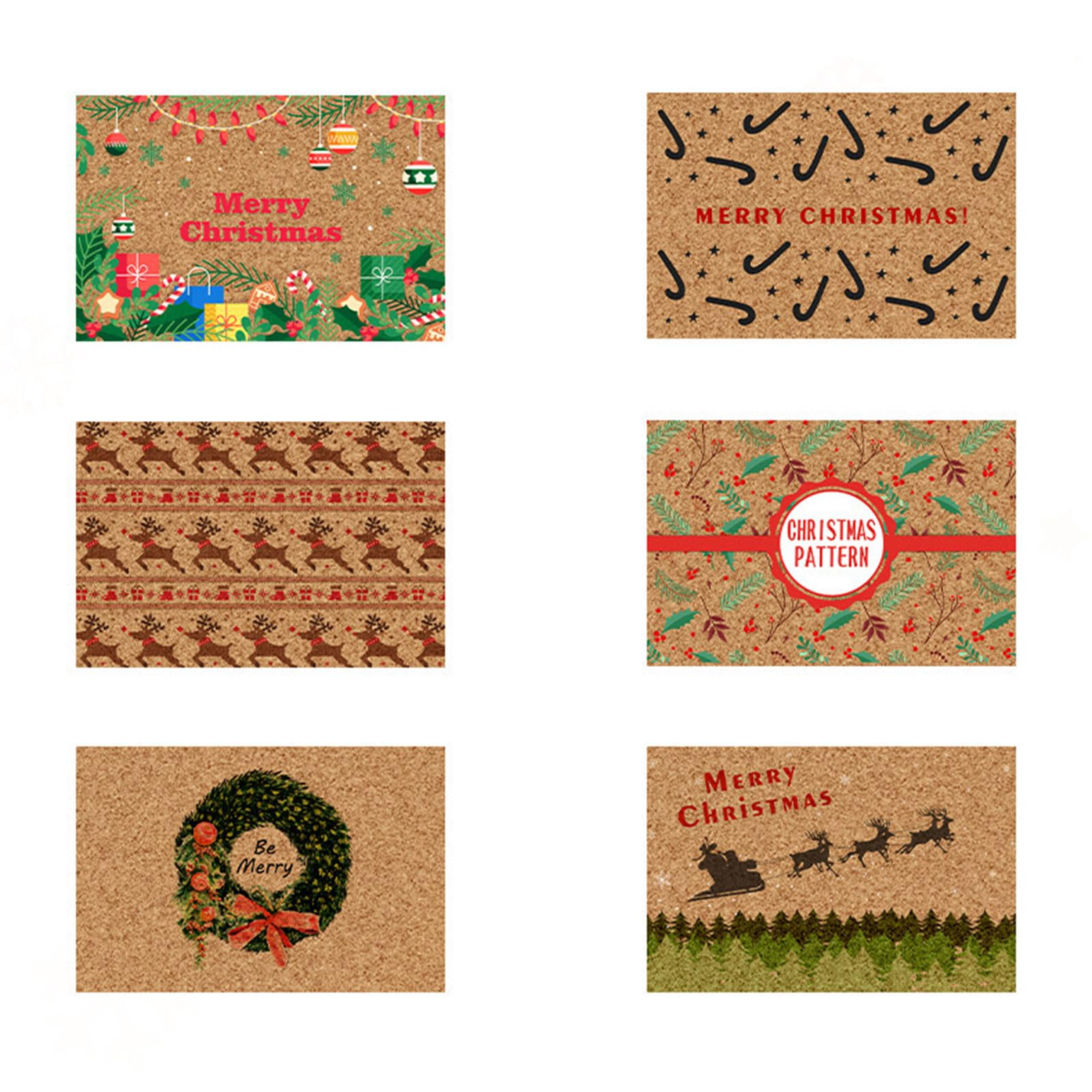 Felpudo de Navidad con varios patrones de dibujos animados para familias, decoración de Año Nuevo, tapete de bienvenida