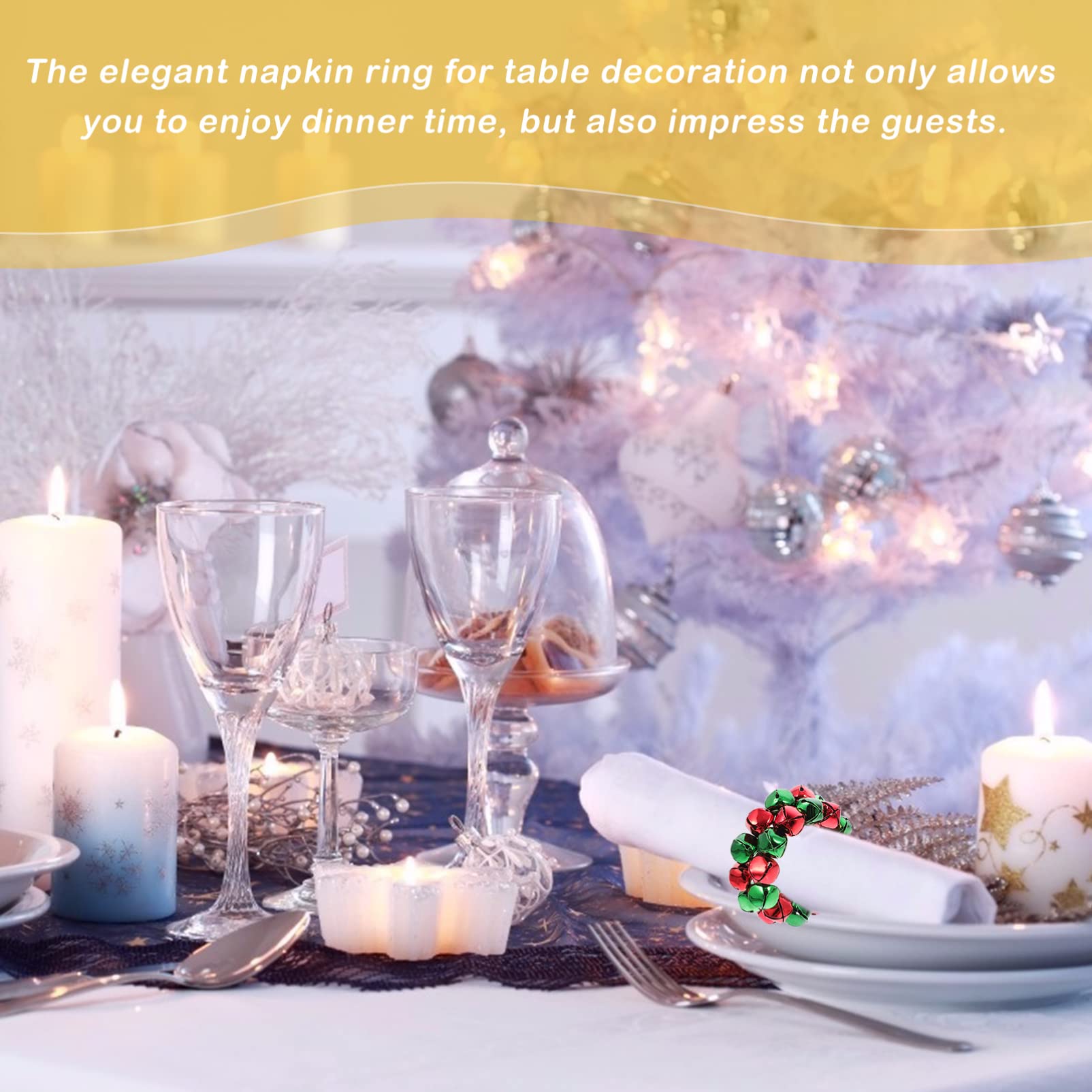 12 STK Weihnachtsserviettenringe Christmas Decorations Table weihnachtsdeko Schreibtisch Schnallenring für Servietten Serviettenhalter mit Weihnachtsglocken Weihnachtsdekorationen IMIKEYA