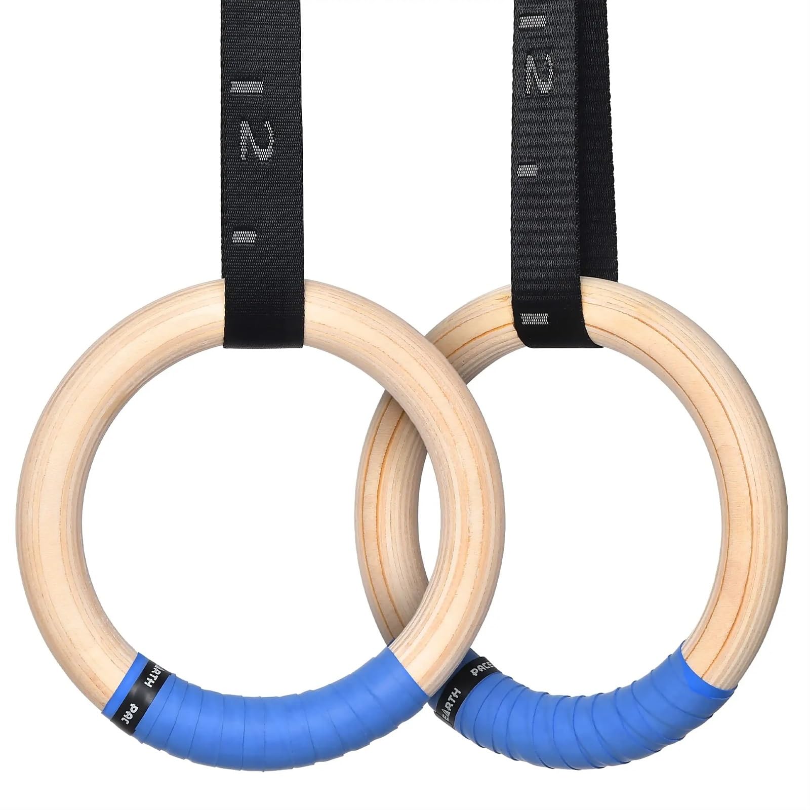 Anelli Ginnastica Anelli da Ginnastica Anelli Olimpici in Legno 1500/1000 libbre con Fibbia a camma Regolabile Cinghie Lunghe 14,76 Piedi Anelli da Palestra Antiscivolo