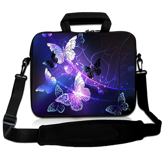 RICHEN 11 11.6 12 12.5 13 inches Case Laptop/Chromebook/Ultrabook/MacBook pro air Notebook PC Messenger Bag Tablet Travel Case Neoprene Handle Sleeve with Shoulder (11-13.3 inch, Butterflies)