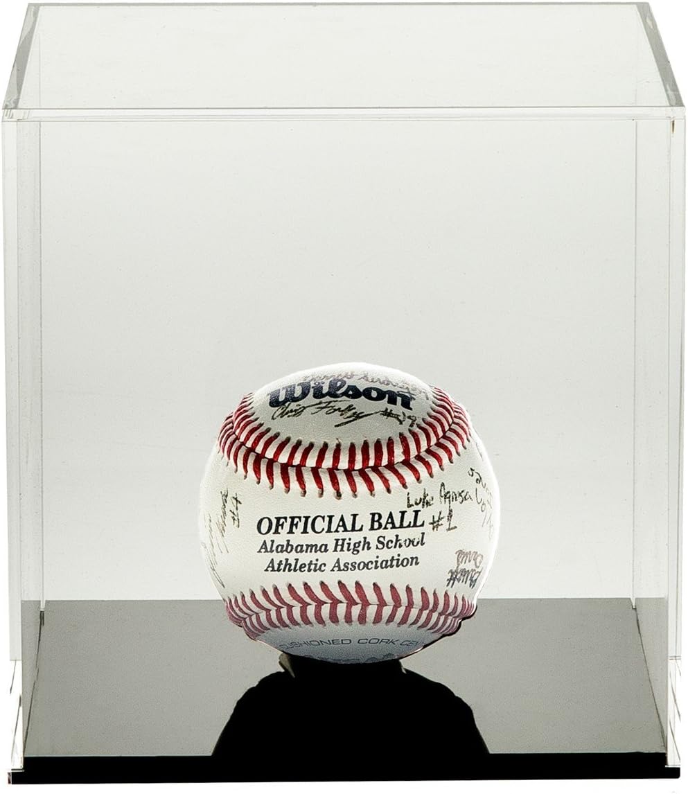 Source One Premium Clear Acrylic Display Case, Available with Additional Base (5 Inch Cube, Clear Base)