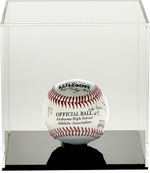 Source One Premium Clear Acrylic Display Case, Available with Additional Base 2 Inch Cube, Black Base