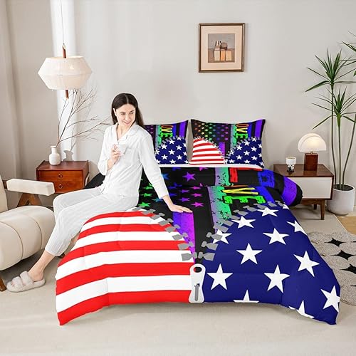 Miniatura 48 de Erosebridal - Juego de edredón con diseño de tigre para niños, tamaño Queen, edredón de plumón con estampado de animales salvajes para dormitorio