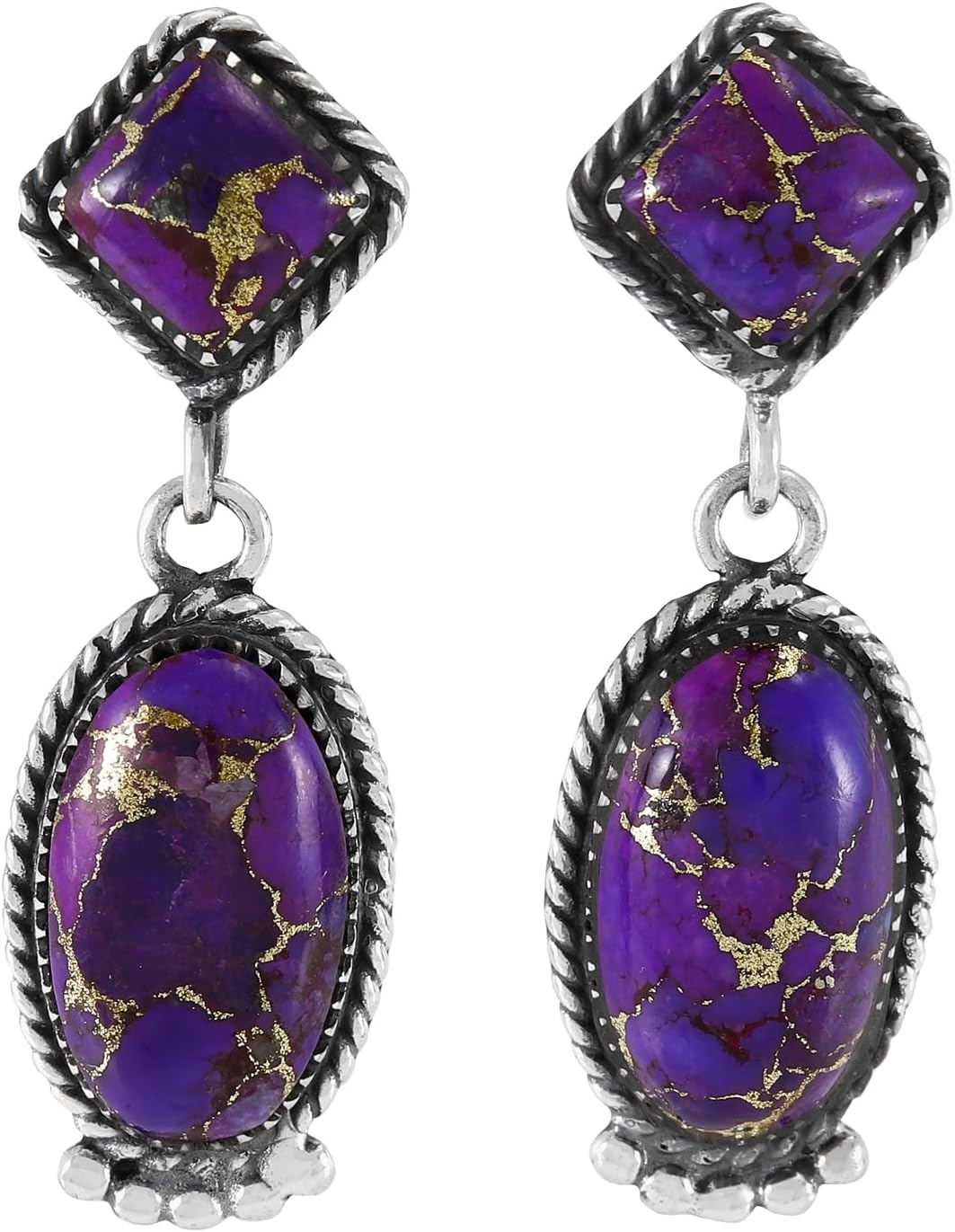 Turquoise Earrings 925 Sterling Silver & Genuine Gemstone