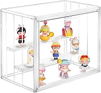 Vista 5 de Caja de exhibición de acrílico transparente, caja ciega acrílica de 3 niveles para figuras, organizador de almacenamiento a prueba de polvo