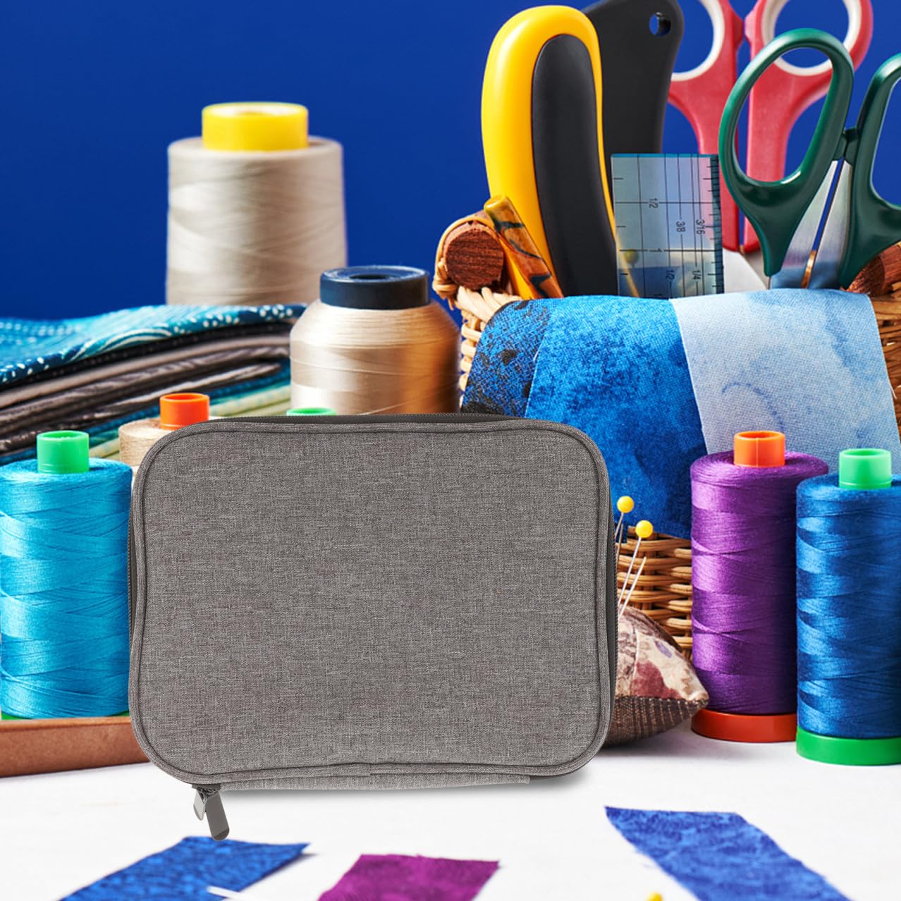 SEWACC 2 Piezas caja de agujas de tubo de suéter agujas de tejer circulares bolsas de almacenamiento con agujas de viaje Organizador de agujas de tejer bolsos Gancho de crochet