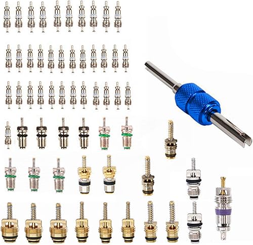 61 unidades de núcleos de válvula Schrader de aire acondicionado para el hogar, accesorios de aire acondicionado, R12 R134a, núcleo de vástago de