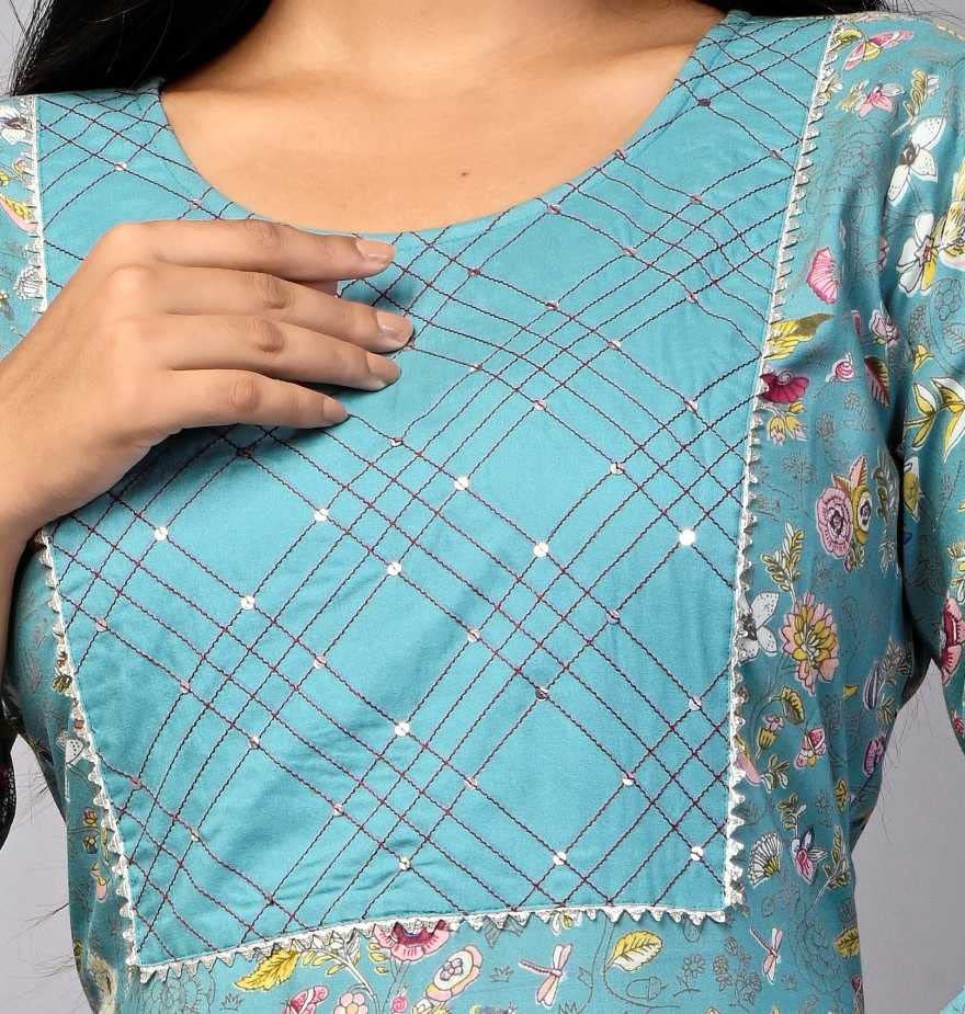 Image of Women's Viscose Floral Printed Straight Fit Kurta and Sharara Set