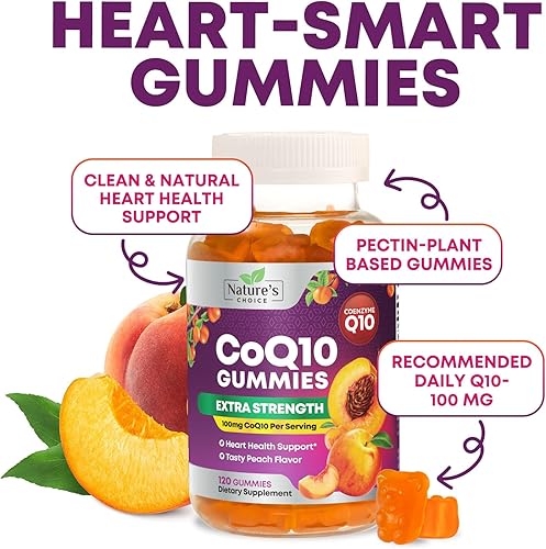 Miniatura 6 de Gomitas CoQ10 para adultos 100 mg  3 veces más fuerza, alta absorción, suplemento antioxidante para apoyo a la salud del corazón y producción de