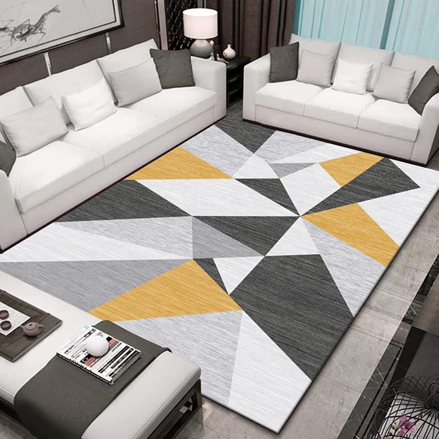 Non Slip Modern Large Area Rug Floor Carpet Made With Crystal Velvet With Light Luxury Material For Indoor Living Room Dining Room Bedroom With Beautiful Print And Soft Handfeel (Size 140×200CM)