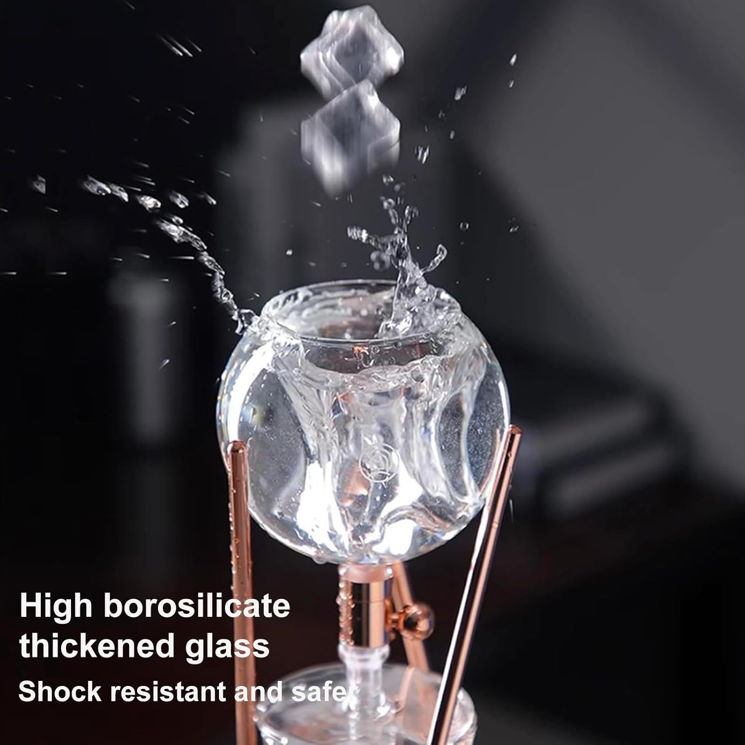 Ice Drip Brewer, Ice Drip Coffee Maker with 500ml Borosilicate Glass Pot, Stainless Steel Frame & Adjusting drip rate valve, Slow Drip Technology for Coffee Lover to Make 3-5 Cups